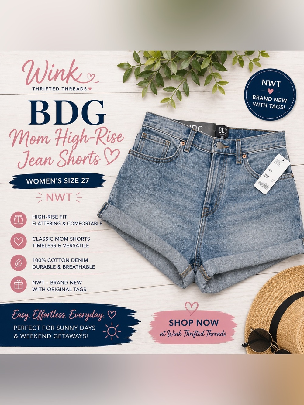 BDG Mom High-Rise Jean Shorts – Women's Size 27.